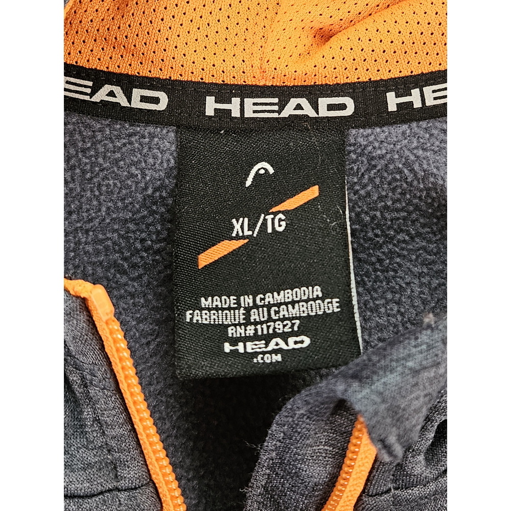 Head Hoodie Sweatshirt Full-zip Jacket Black Gray Orange Youth Size XL - Picture 3 of 10